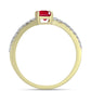 Pozlátený Strieborný Prsteň s Madagaskarským Rubínom a Bielym Topásom