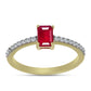 Pozlátený Strieborný Prsteň s Madagaskarským Rubínom a Bielym Topásom