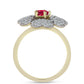 Pozlátený Strieborný Prsteň s Madagaskarským Rubínom a Bielym Topásom