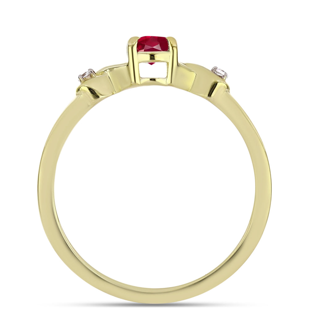 Pozlátený Strieborný Prsteň s Madagaskarským Rubínom a Bielym Topásom