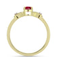 Pozlátený Strieborný Prsteň s Madagaskarským Rubínom a Bielym Topásom