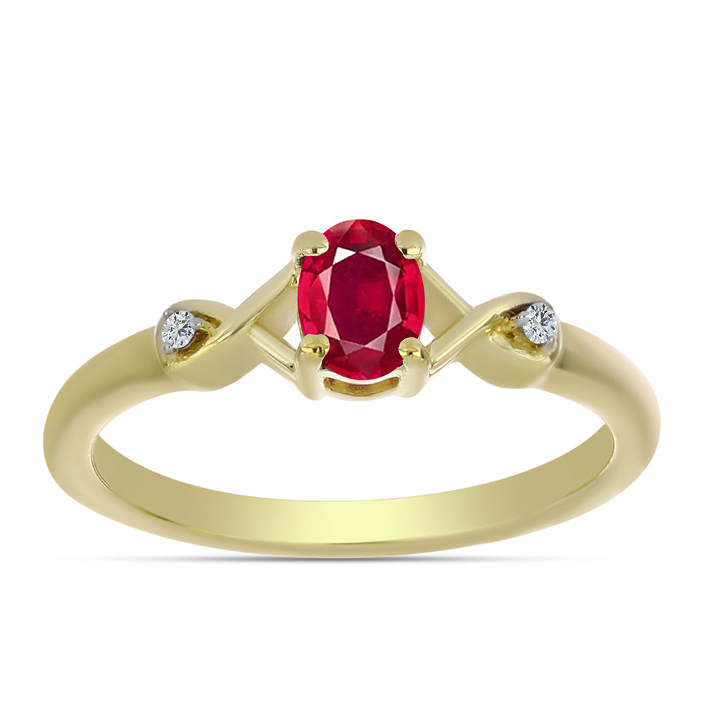 Pozlátený Strieborný Prsteň s Madagaskarským Rubínom a Bielym Topásom