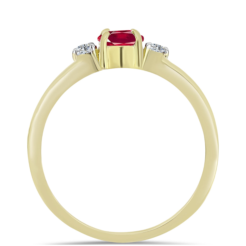 Pozlátený Strieborný Prsteň s Madagaskarským Rubínom a Bielym Topásom 2 