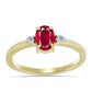 Pozlátený Strieborný Prsteň s Madagaskarským Rubínom a Bielym Topásom