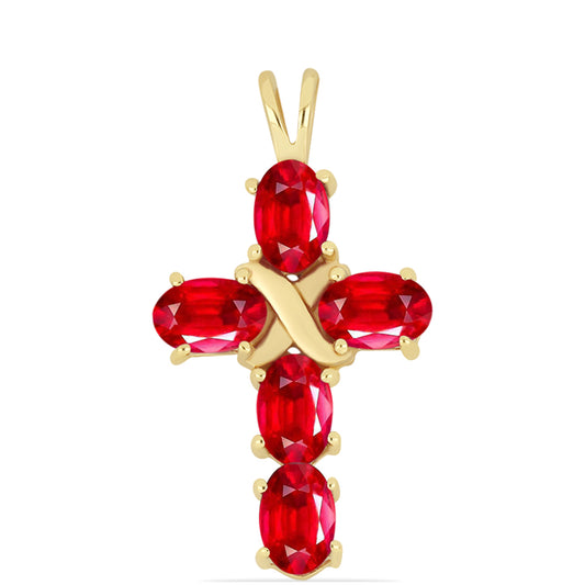 Kríž Pozlátený Strieborný Prívesok s Červeným Achátom
