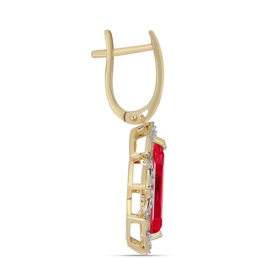 Pozlátené Strieborné Náušnice s Červeným Achátom a Bielym Topásom 2 