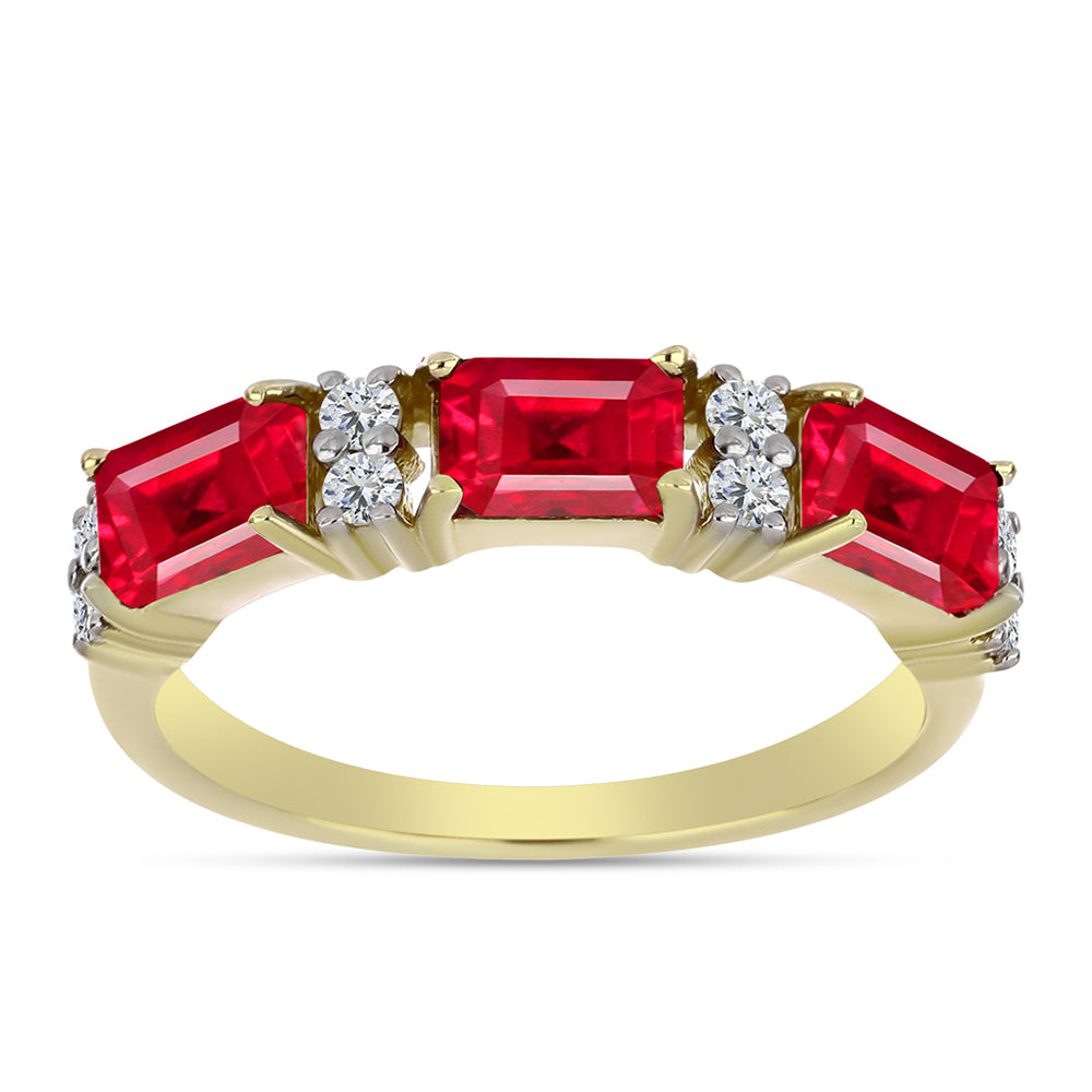 Pozlátený Strieborný Prsteň s Červeným Achátom a Bielym Topásom 1 