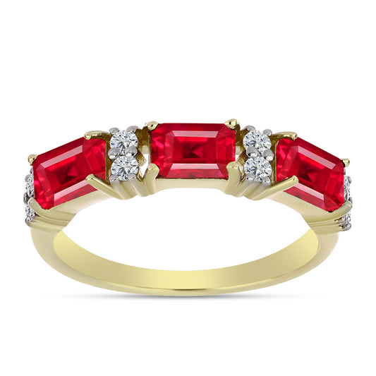 Pozlátený Strieborný Prsteň s Červeným Achátom a Bielym Topásom