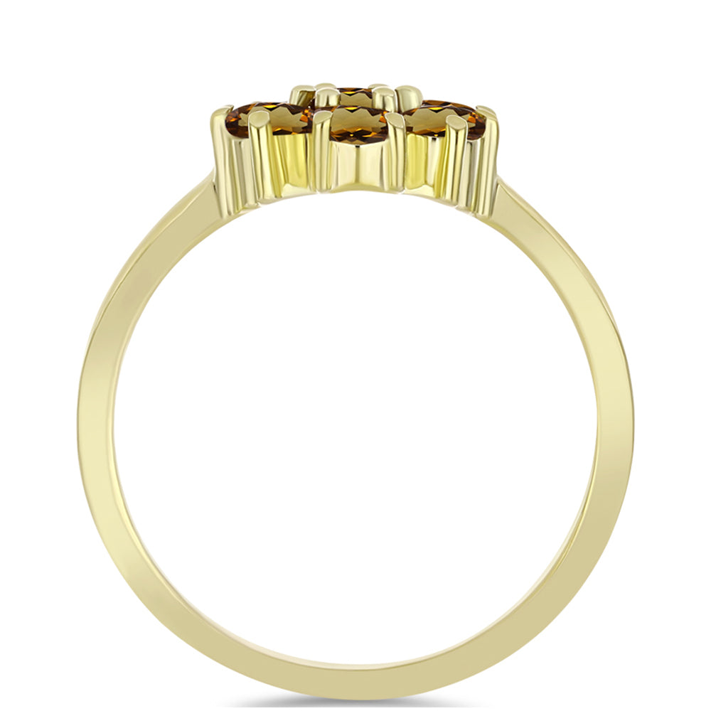 Pozlátený Strieborný Prsteň s Koňakovým Kremeňom 2 