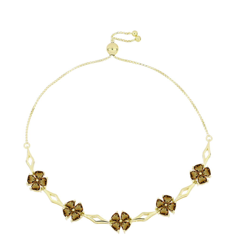 Pozlátený Strieborný Náramok s Koňakovým Kremeňom 1 