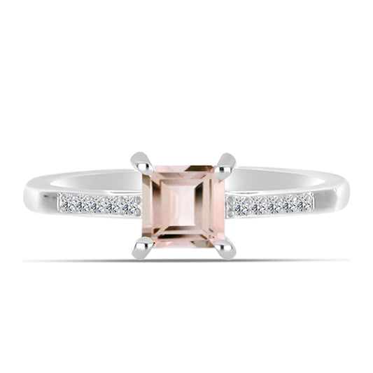 Strieborný Prsteň s Gozareh Morganitom a Bielym Topásom