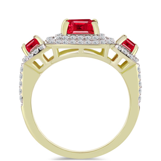 Pozlátený Strieborný Prsteň s Červeným Achátom a Bielym Topásom