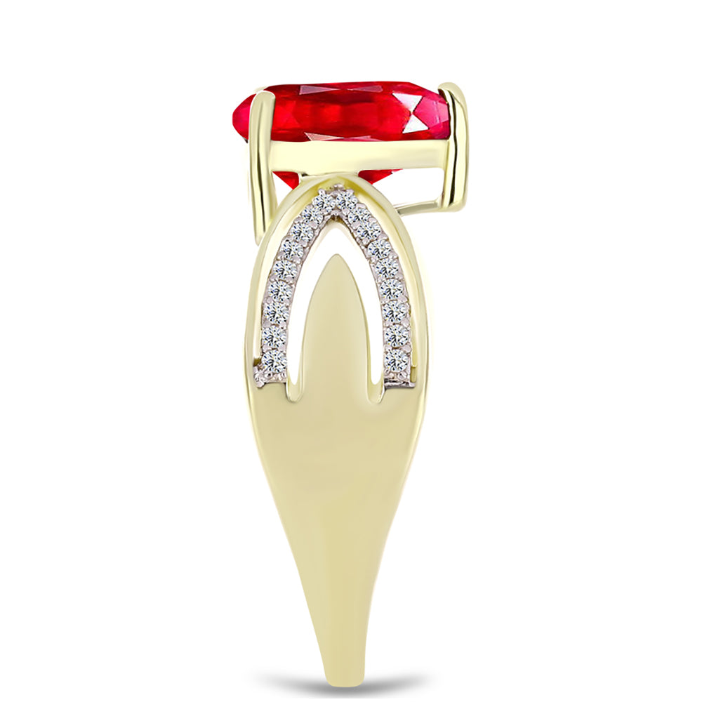 Pozlátený Strieborný Prsteň s Červeným Achátom a Bielym Topásom 4 