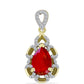 Pozlátený Strieborný Prívesok s Červeným Achátom a Bielym Topásom