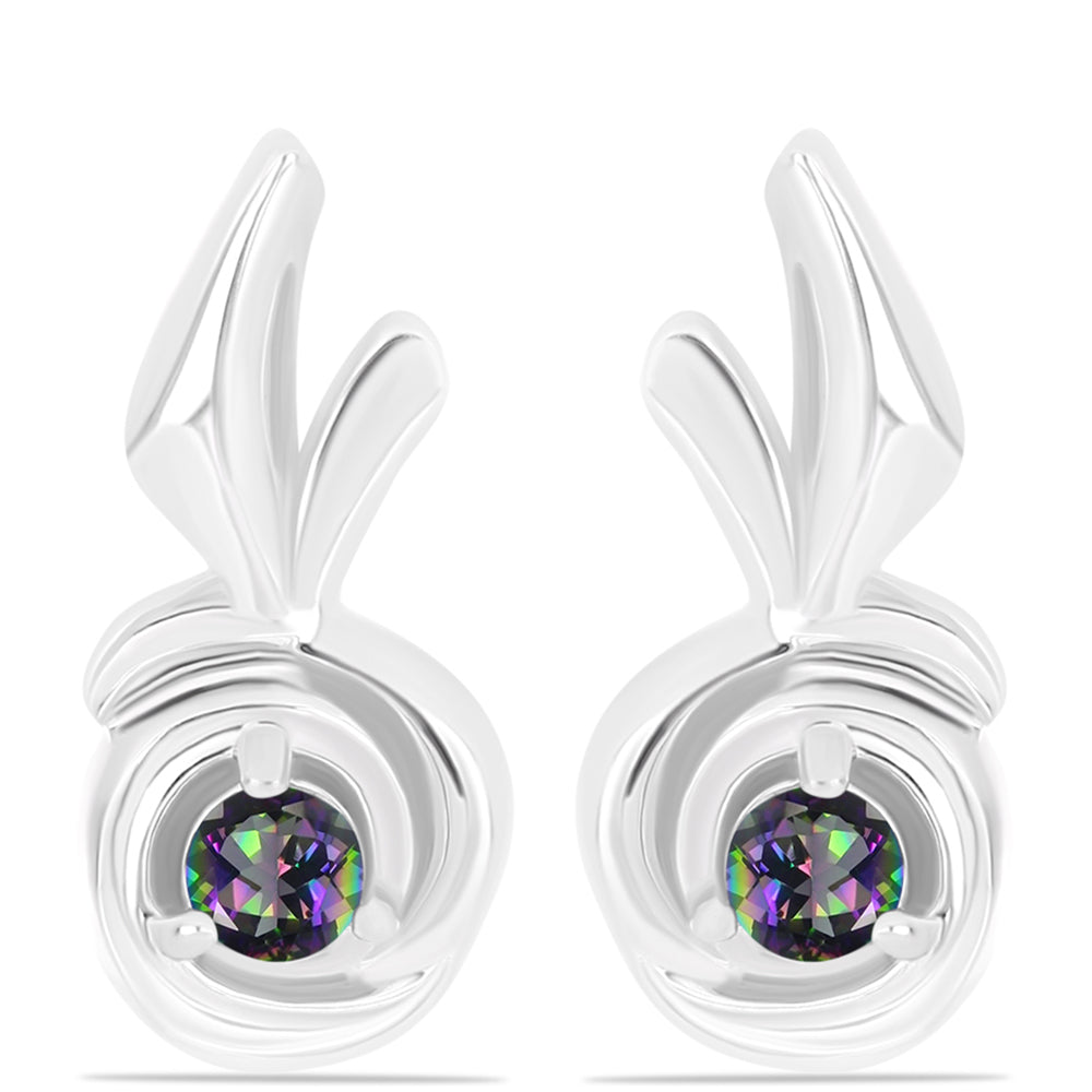 Strieborné Náušnice s Brazílskym Mysticky Zeleným Kremeňom 1 