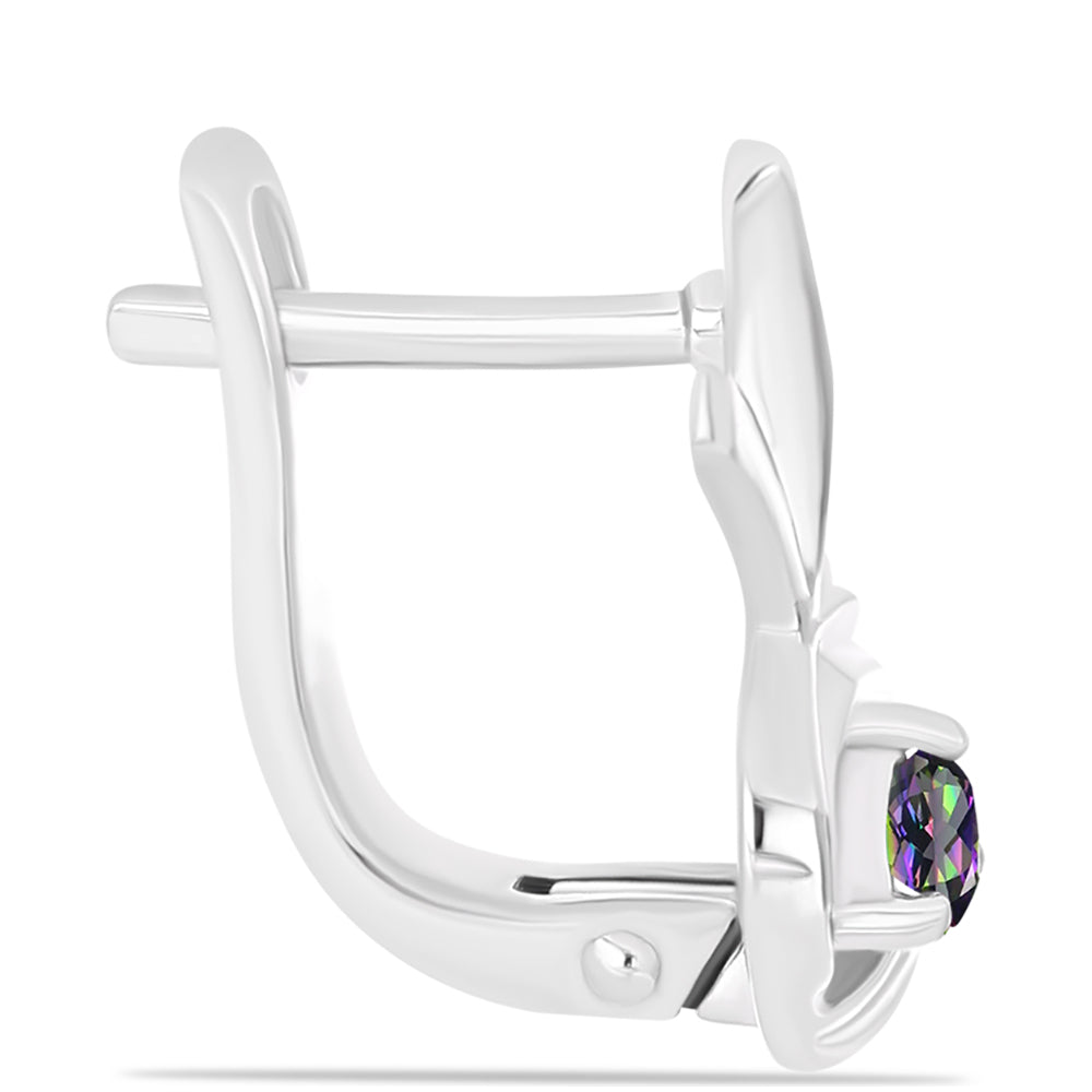 Strieborné Náušnice s Brazílskym Mysticky Zeleným Kremeňom