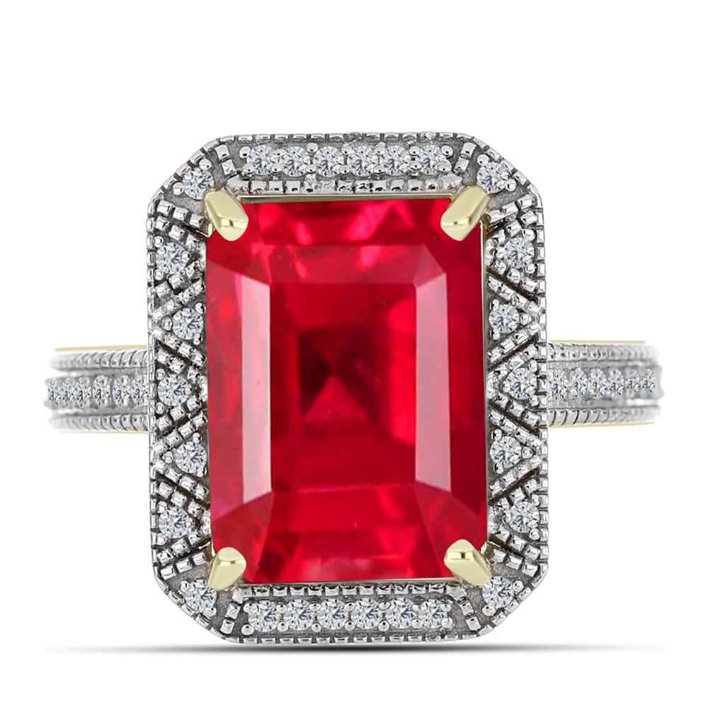 Pozlátený Strieborný Prsteň s Červeným Achátom a Bielym Topásom 1 