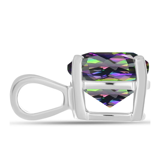 Strieborný Prívesok s Brazílskym Mysticky Zeleným Kremeňom