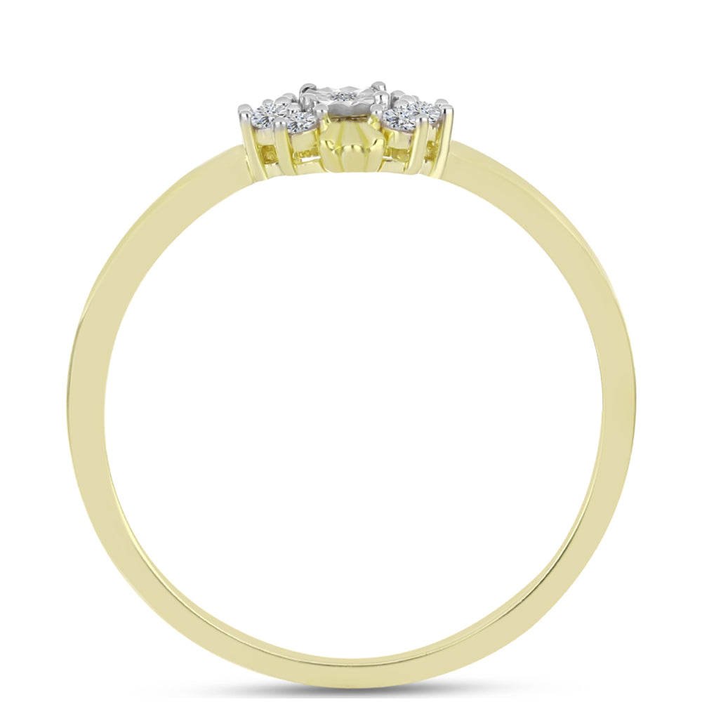 Pozlátený Strieborný Prsteň s Bielym Diamantom a Bielym Topásom