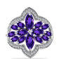 Strieborný Prsteň s Marockým Ametystom a Bielym Topásom