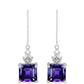 Strieborné Náušnice s Marockým Ametystom a Bielym Topásom