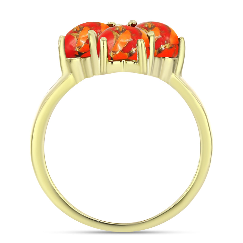 Pozlátený Strieborný Prsteň s Mohavským Tyrkysom 2 