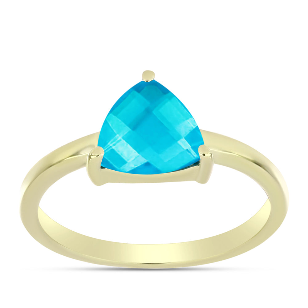 Pozlátený Strieborný Prsteň s Modrým Nefritom 3 