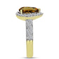 Pozlátený Strieborný Prsteň s Koňakovým Kremeňom a Bielym Topásom