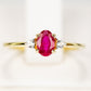 Pozlátený Strieborný Prsteň s Madagaskarským Rubínom a Bielym Topásom