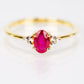 Pozlátený Strieborný Prsteň s Madagaskarským Rubínom a Bielym Topásom