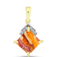 Pozlátený Strieborný Prívesok s Jaspisom Leví Tlapa a Bielym Topásom
