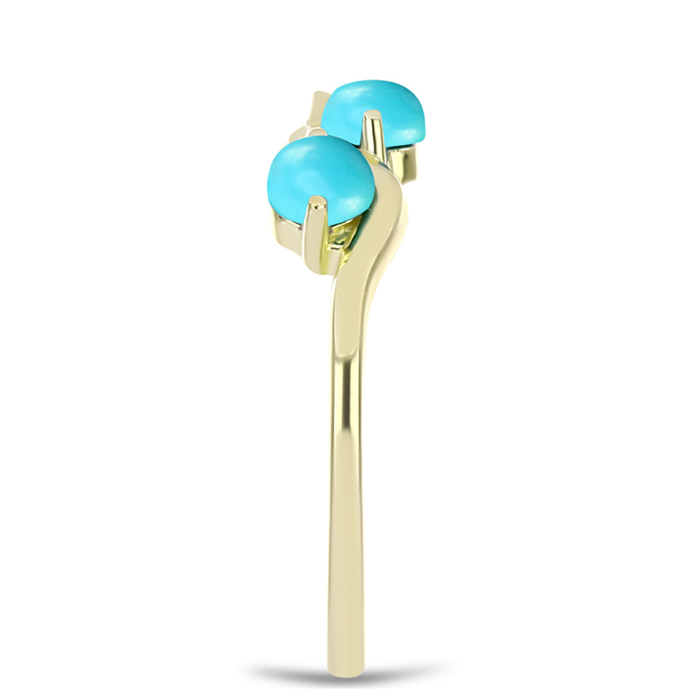 Pozlátený Strieborný Prsteň s so Sleeping Beauty Tyrkysom a Dúhovým Mesačným Kameňom 4 