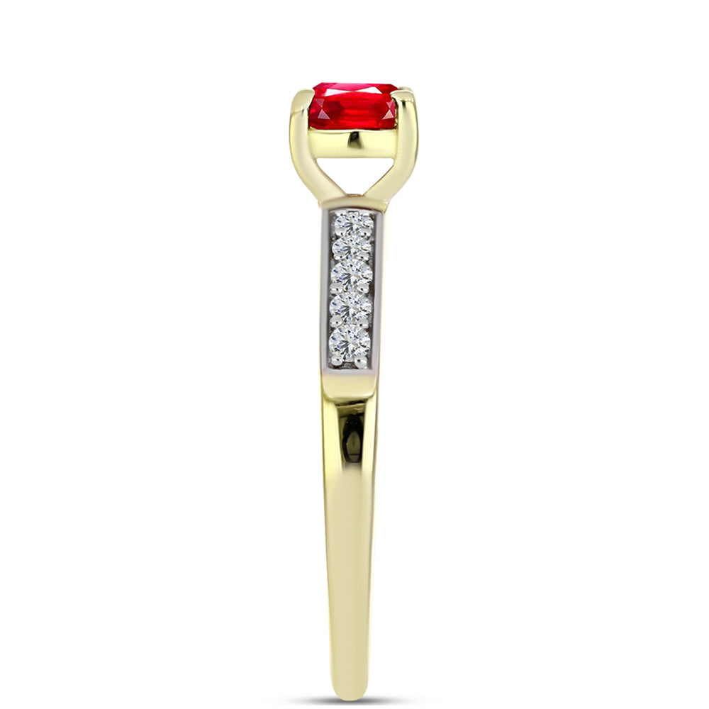 Pozlátený Strieborný Prsteň s Červeným Achátom a Bielym Topásom 4 