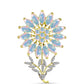 Pozlátený Strieborný Brošňa s Welo opálom a Bielym Topásom
