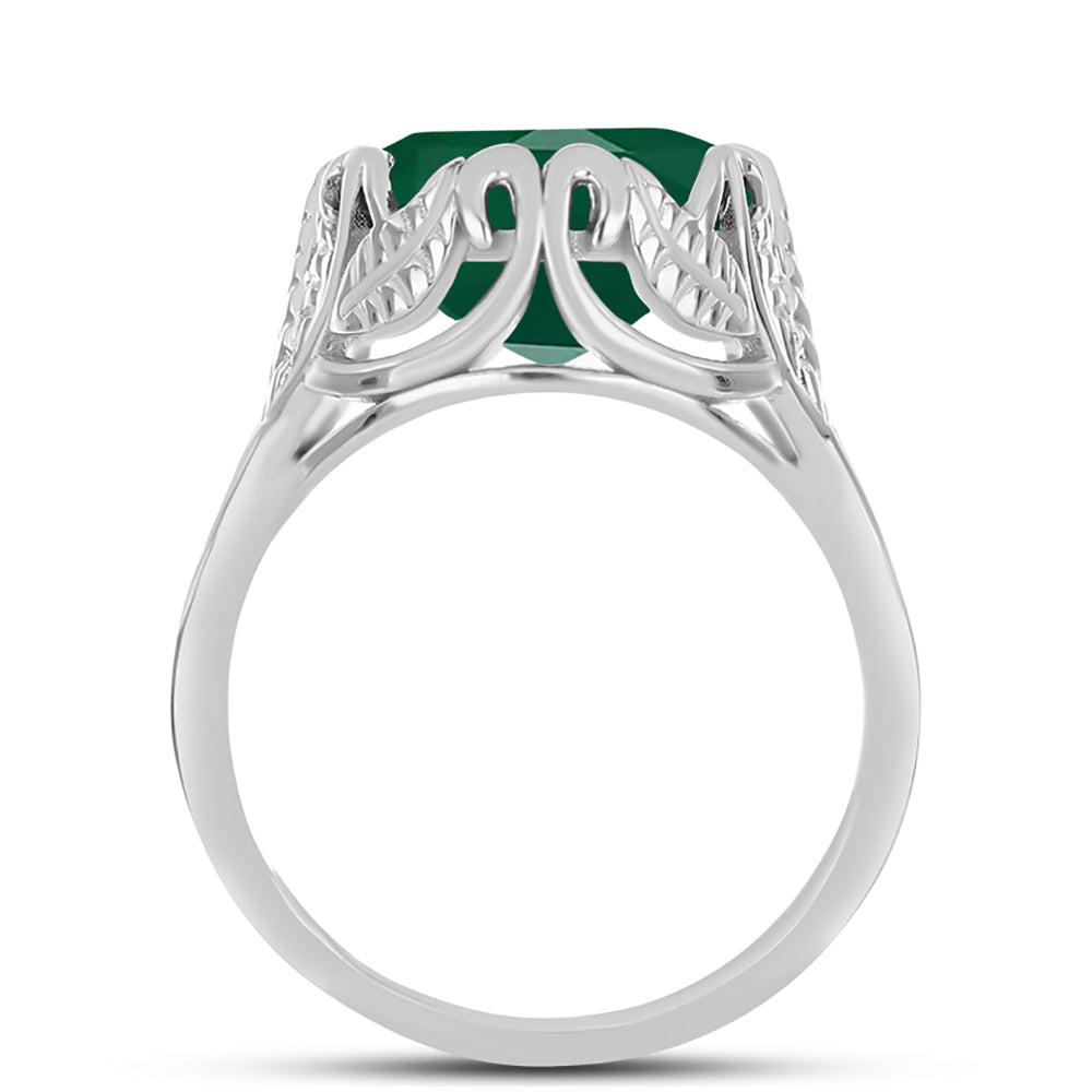 Strieborný Prsteň s so Zeleným Chalcedónom 2 