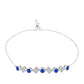 Strieborný Náramok s Austrálskym Modrým Zafírom a Bielym Topásom