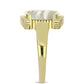 Pozlátený Strieborný Prsteň s Lastúrou