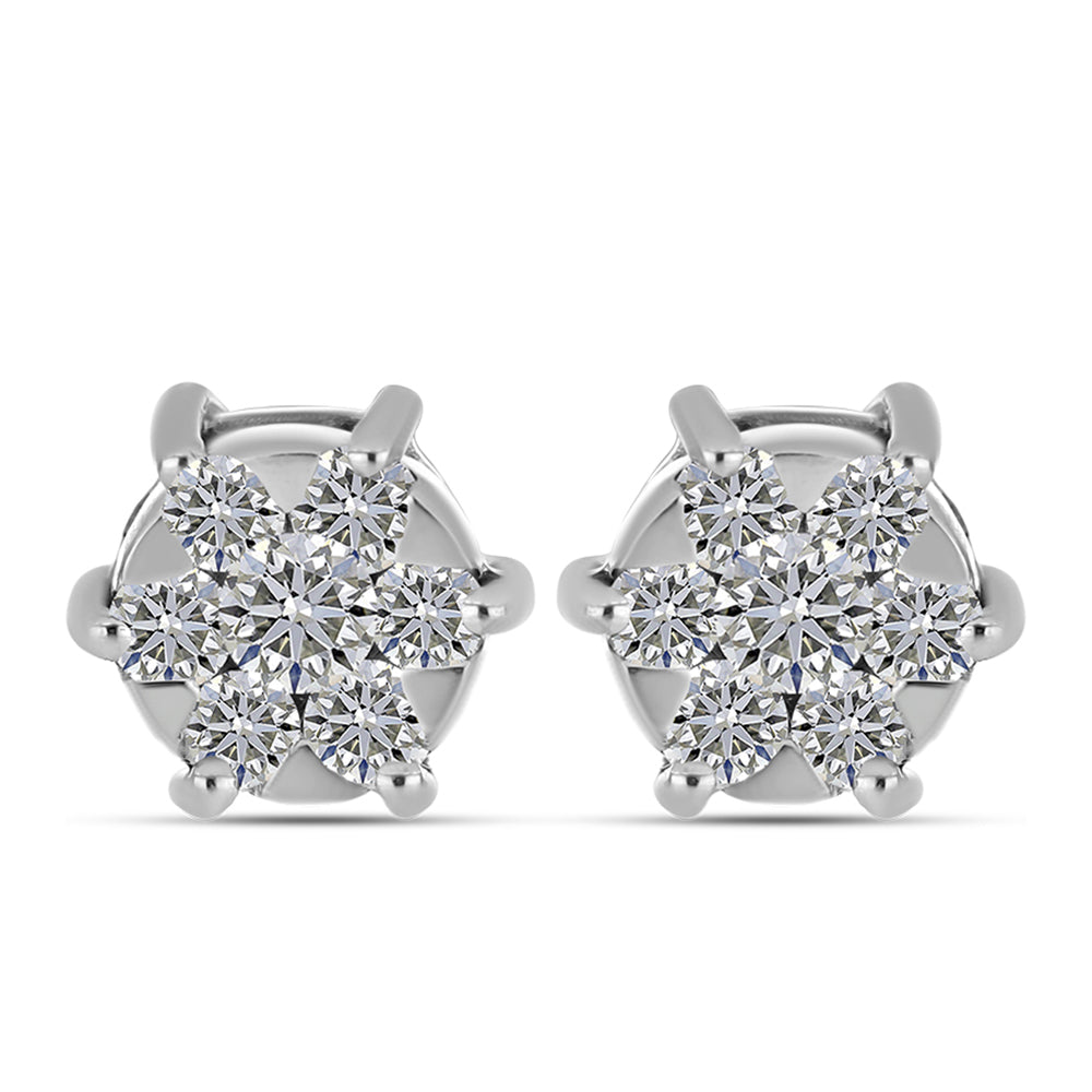 Strieborné Náušnice s Bielym Diamantom 1 