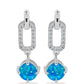 Strieborné Náušnice s Etiópskym Paraiba Modrým Opálom a Bielym Topásom