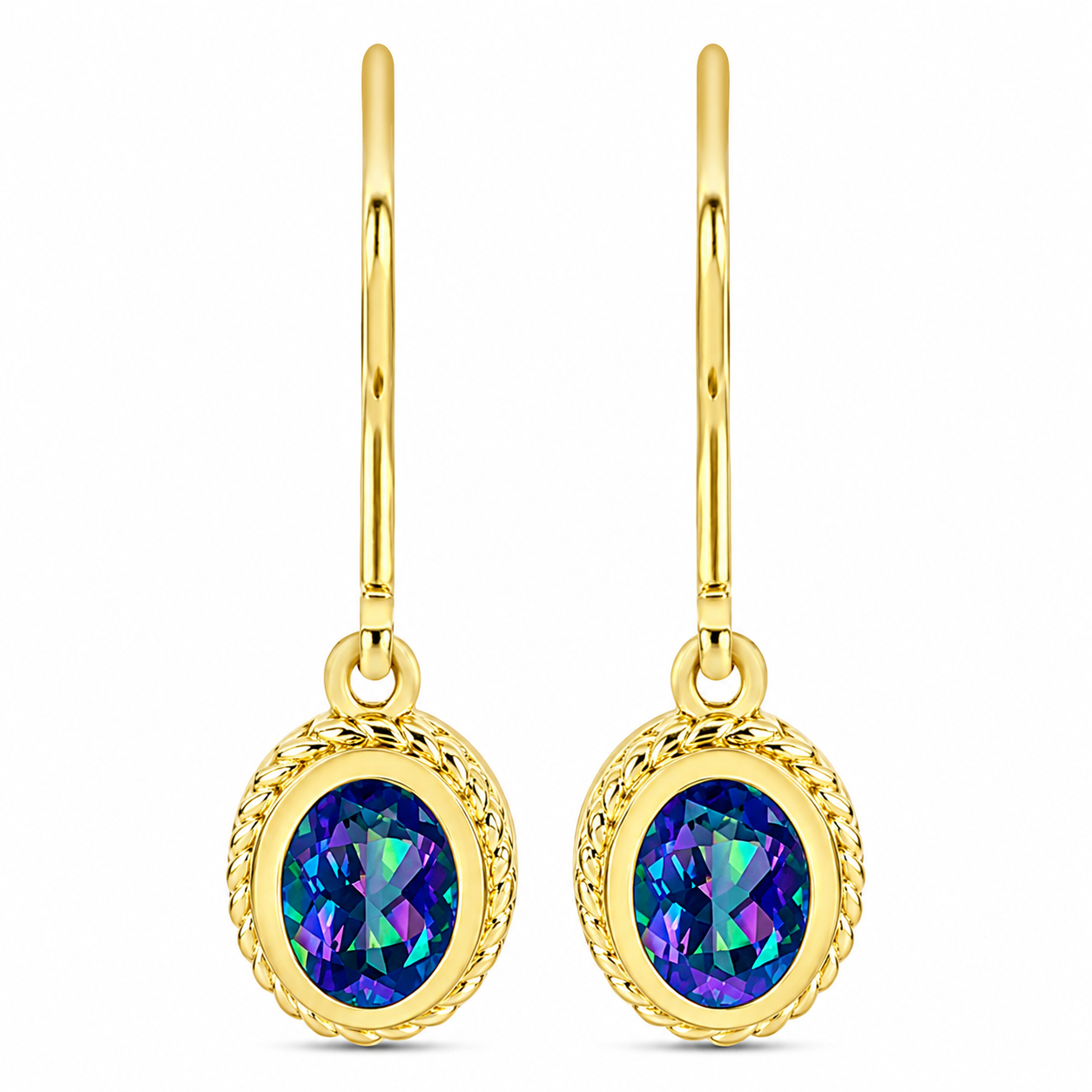 Pozlátené Strieborné Náušnice s Mystickým Topásom 1 