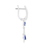 Strieborné Náušnice s Austrálskym Modrým Zafírom a Bielym Topásom