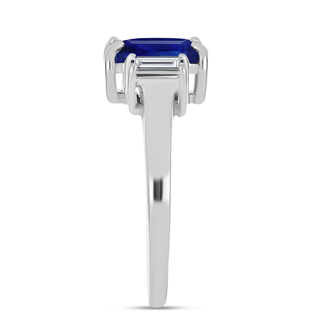 Strieborný Prsteň s Austrálskym Modrým Zafírom a Bielym Topásom 4 
