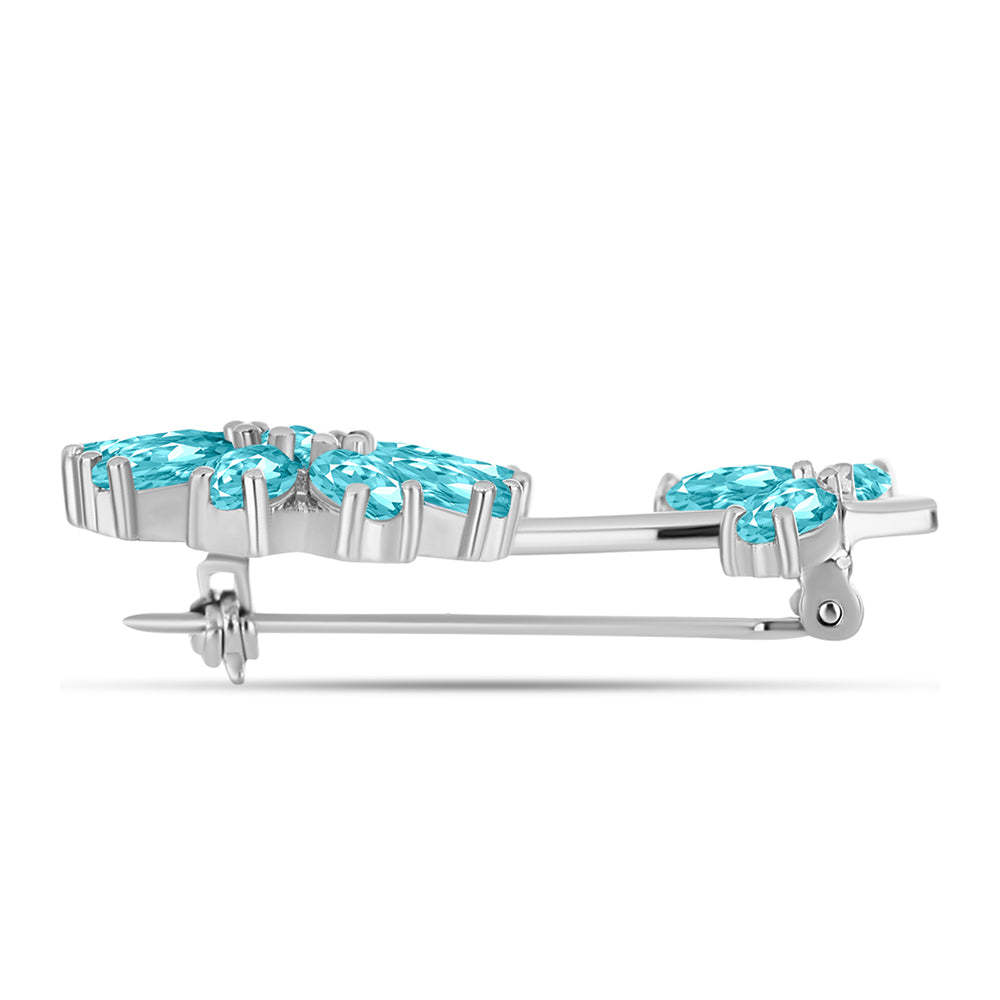 Strieborný Brošňa s Paraiba Kremeňom 2 