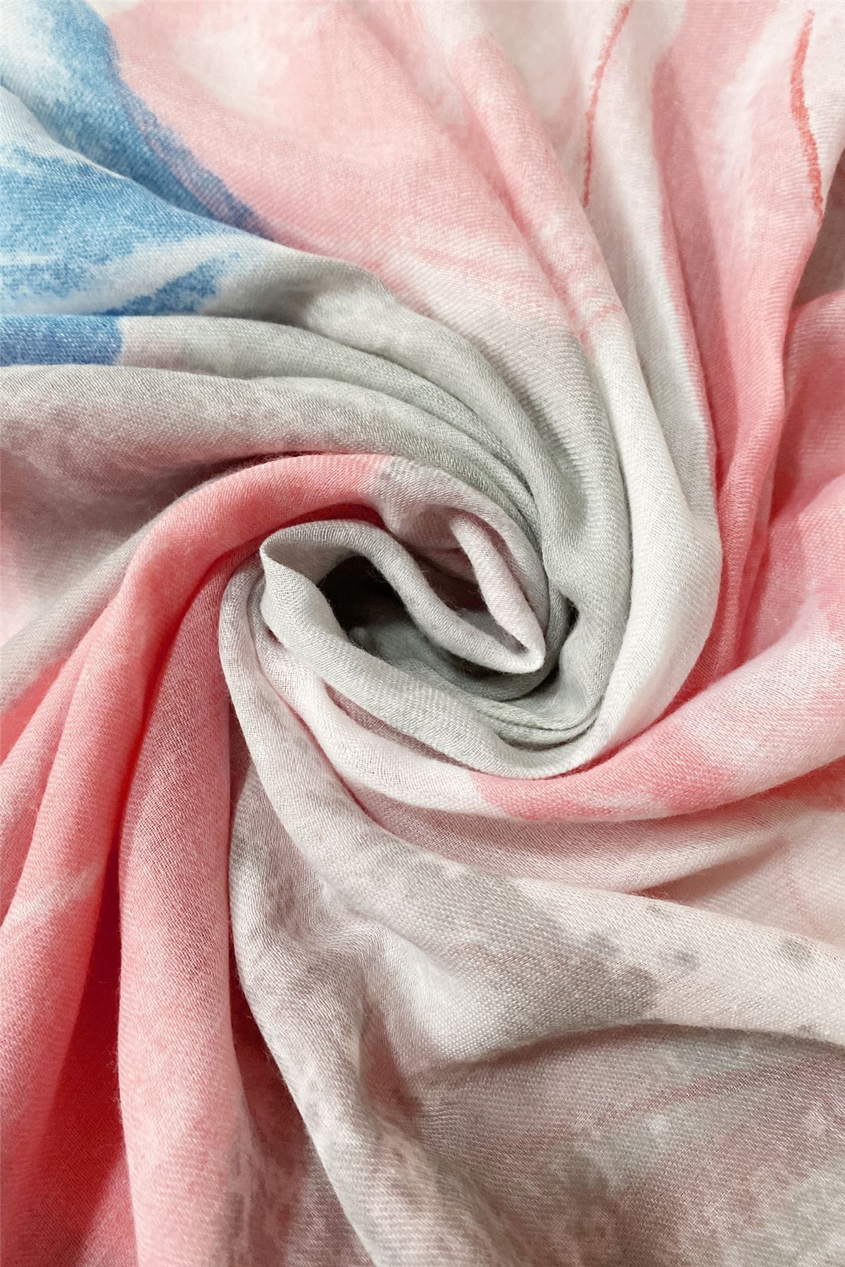 Bavlnený Šál-šatka, 85 cm x 180 cm, Kvetinový vzor, Korál