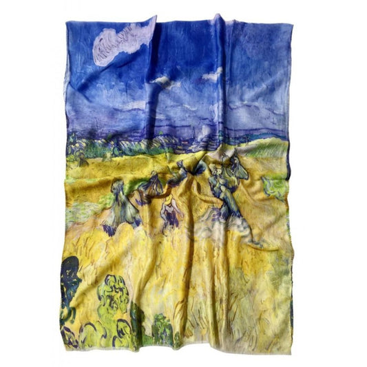Bavlnený Šál-šatka, 70 cm x 180 cm, Van Gogh - Kôpky sena