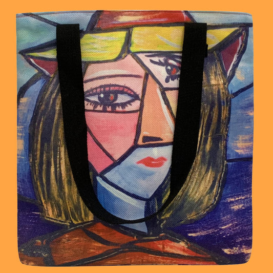 Nákupná taška, Picasso - Kubistický portrét, 38 cm x 10 cm x 36cm