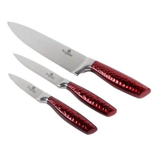 Berlinger Haus Metallic Burgundy Line 3dielna sada nožov z nerezovej ocele so špeciálnou rukoväťou