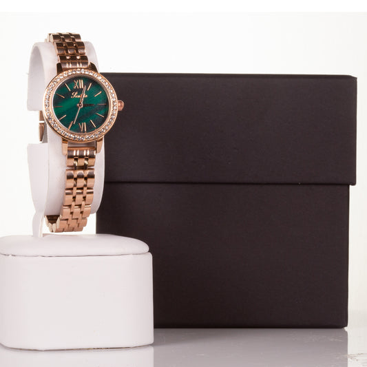 Vysoko kvalitné zliatinové hodinky s mechanizmom Miyota v darčekovej krabičke, Smaragdovo Zelený ciferník