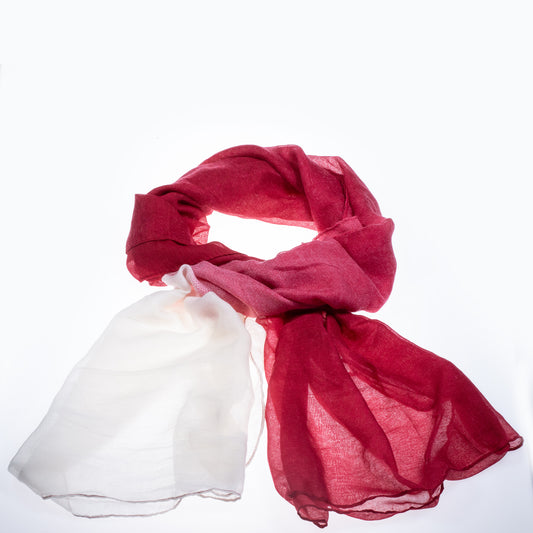 Módna šatka, 100% viskóza, 180 cm x 85 cm, ČERVENÁ A BIELA