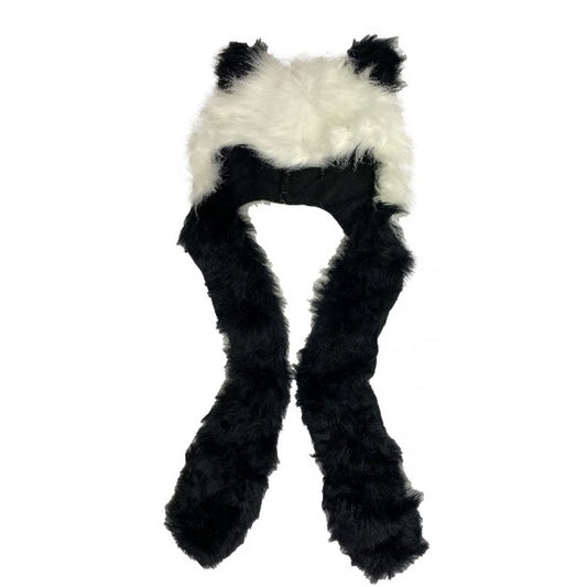 Čiapka a šál 2 v 1, vzor pandy, s extra vreckami, 29 cm x 20 cm